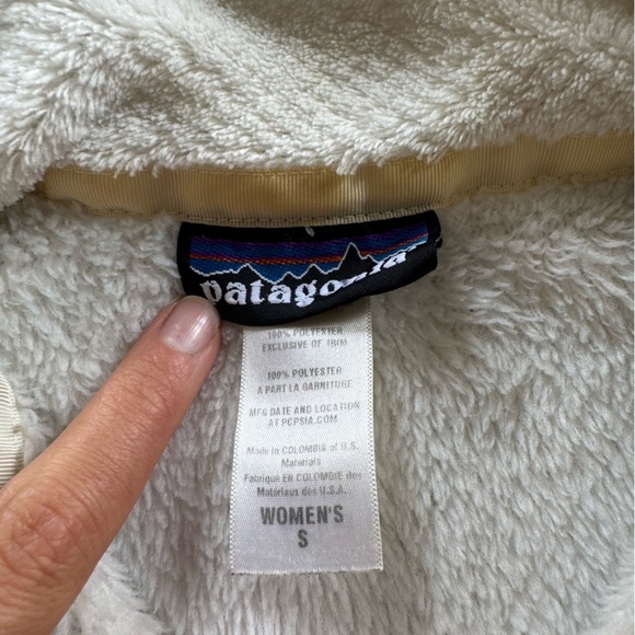 Patagonia Pullover Sweater Womens Small Cream/WhiteRe Tool Thermal Fleece Jacket - Picture 4 of 5